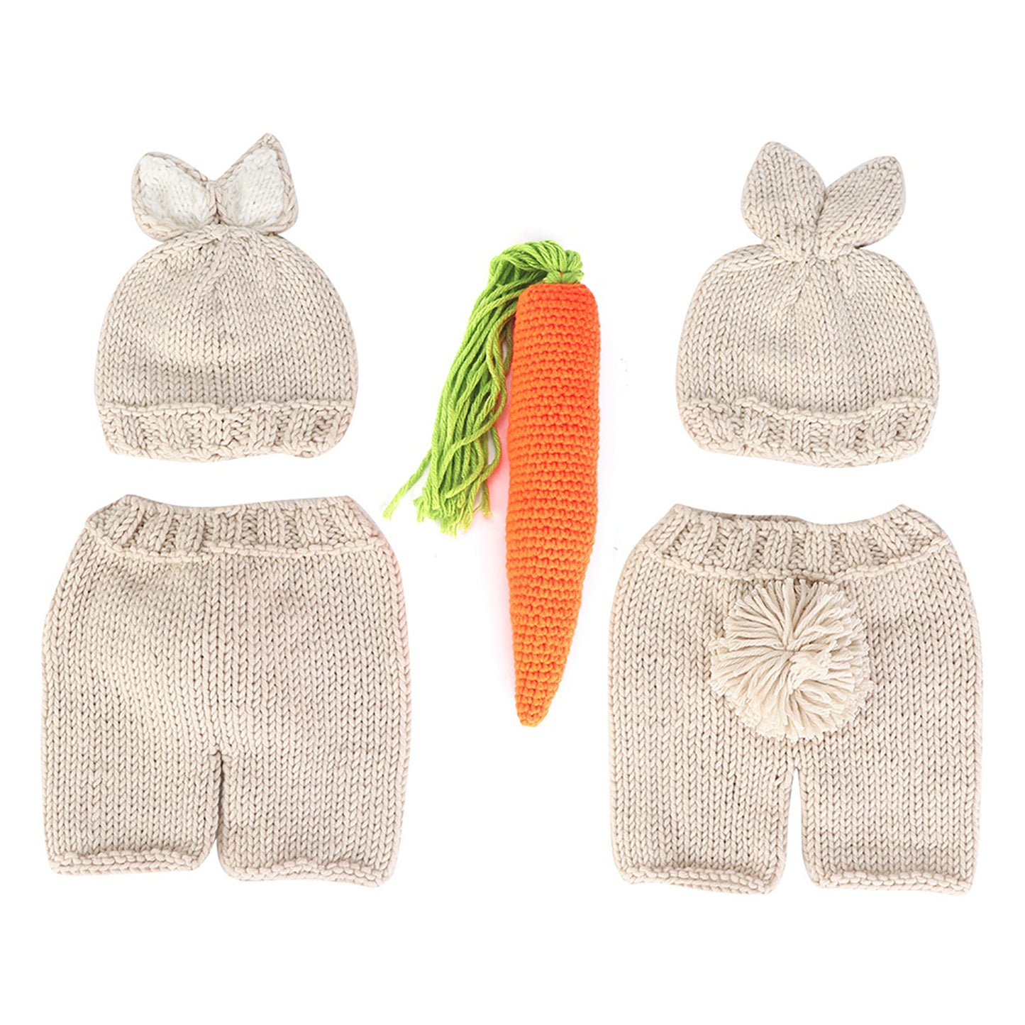Three piece Infant Photography Props Rabbit Suit for Newborn Baby Photo Clothes