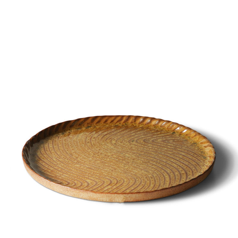 Japanese Stoneware Tableware Flat Plate Home Zen