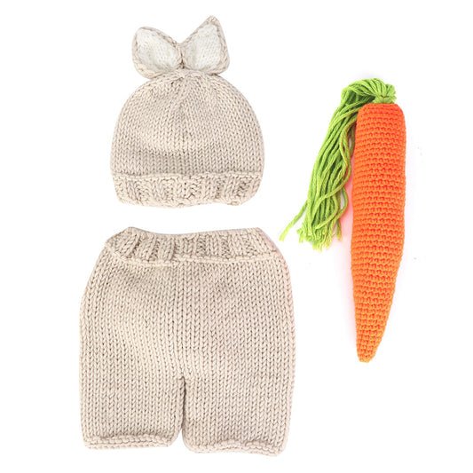 Three piece Infant Photography Props Rabbit Suit for Newborn Baby Photo Clothes